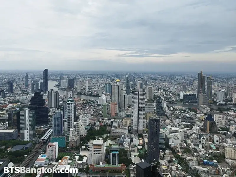 Bangkok city view from Mahanakhon SkyWalk